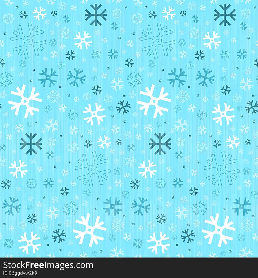 Seamless Blue Winter Background With Snowflakes