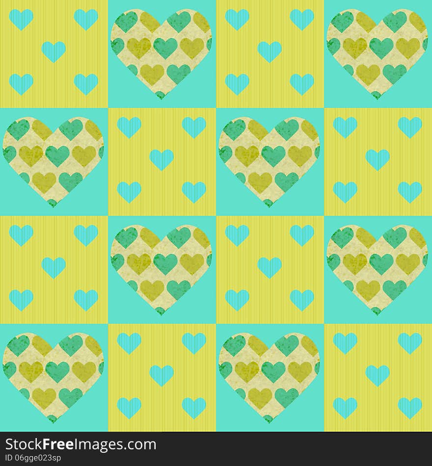 Valentines vector patchwork seamless pattern