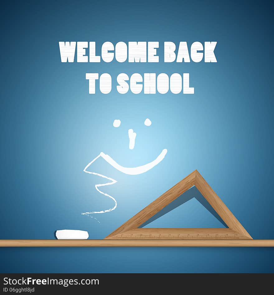 Welcome Back to School Blue Background