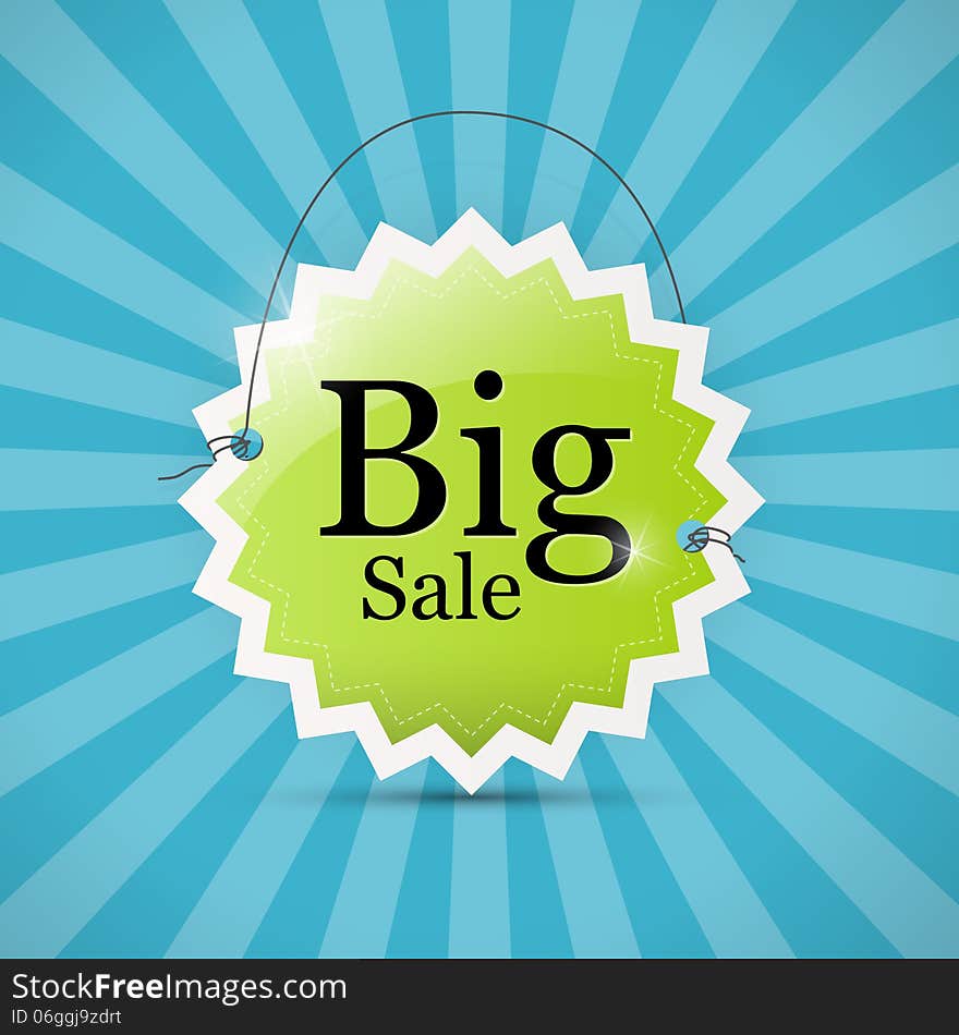 Blue, Green Big Sale Label Background