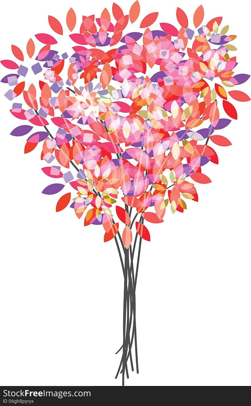 Illustration represents a flower bouquet