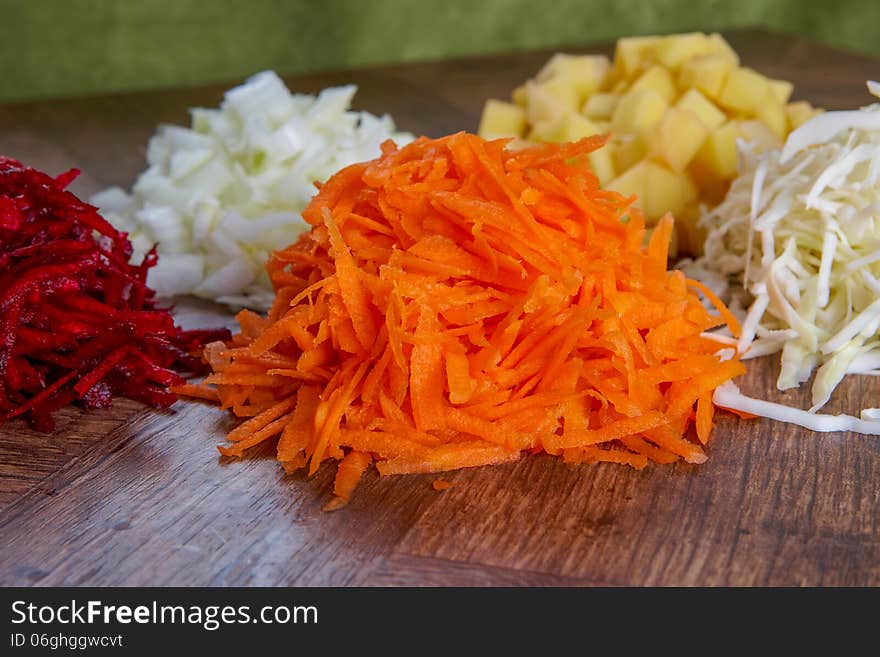 Raw Peeled Vegetables For Soup