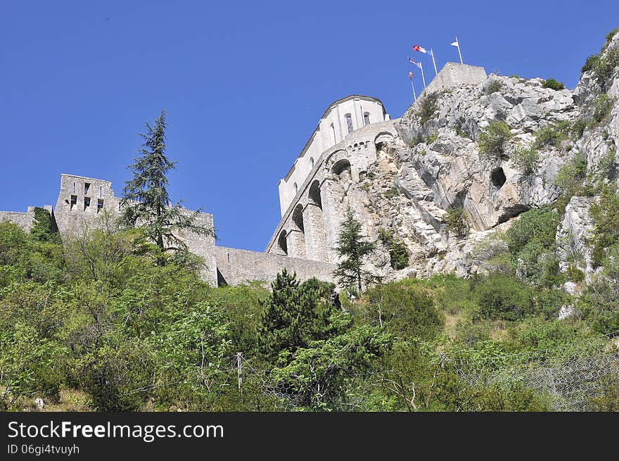 French landscape in a sunny day, Provence, Sisteron. French landscape in a sunny day, Provence, Sisteron