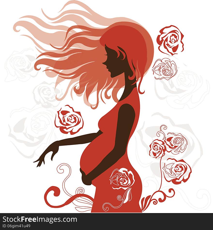 Beautiful pregnant woman illustration. Beautiful pregnant woman illustration