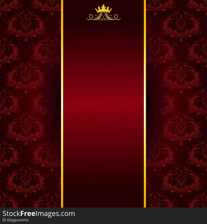 Filigree floral pattern on a dark red background. Filigree floral pattern on a dark red background.