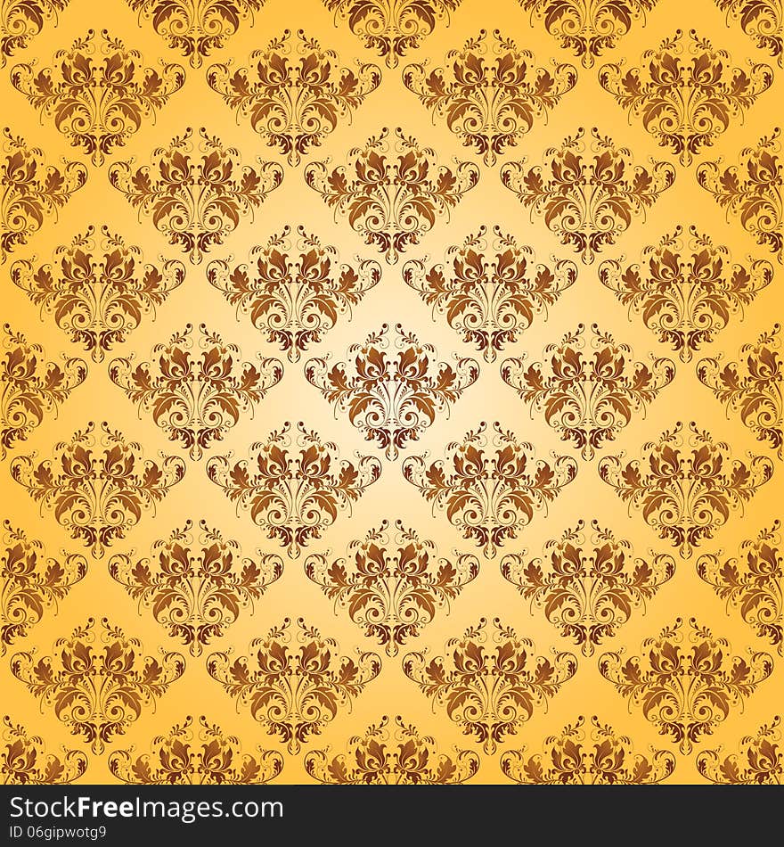 Seamless damask ornament of floral elements. Royal wallpaper. Seamless damask ornament of floral elements. Royal wallpaper.