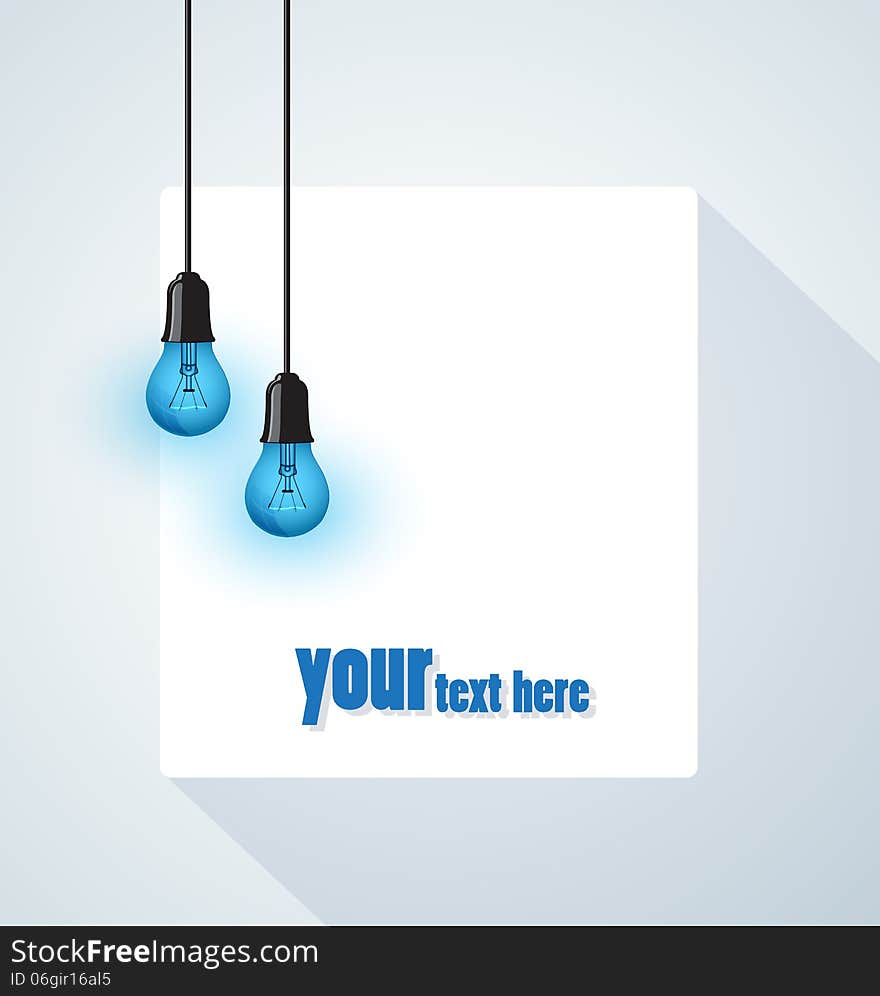 Background with blue bulbs, place for text. Background with blue bulbs, place for text