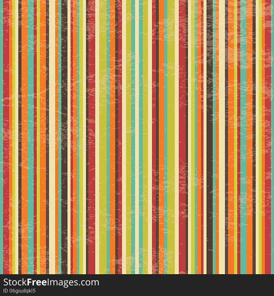 Vector Seamless Geometric Striped Background with Grunge Texture, Hipster Style, Seamless Pattern, Illustratuon