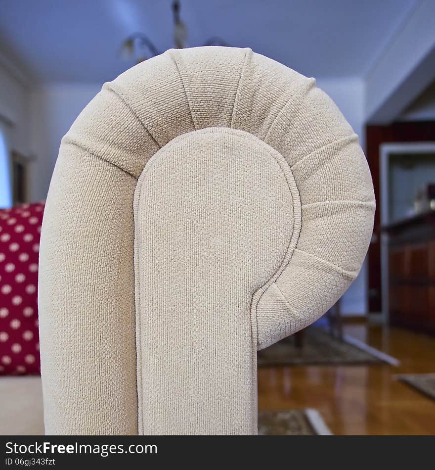 Sofa arm closeup