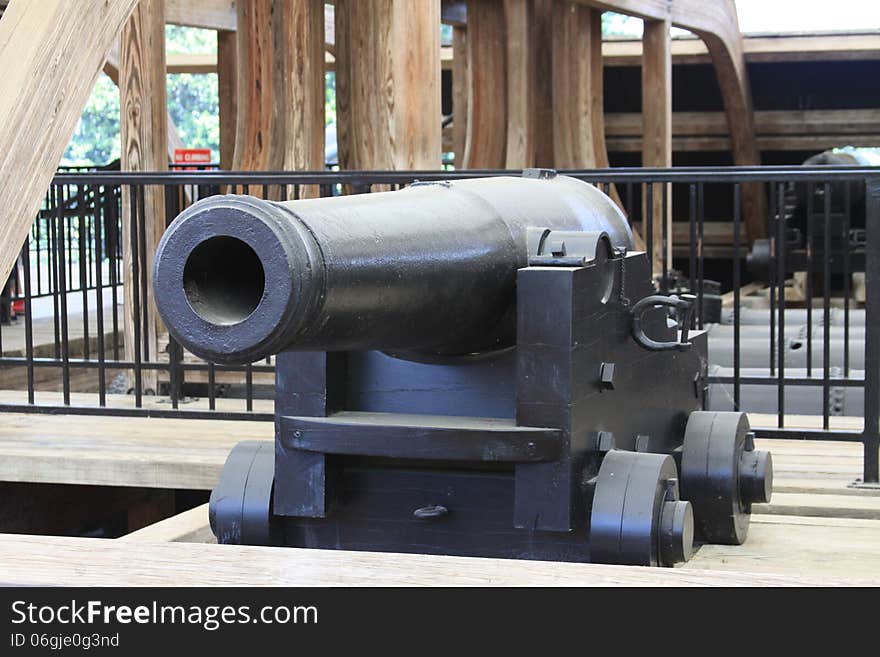 Cannon aboard the USS Cairo located at the Vicksburg National Military Park in Vicksburg Mississippi. Cannon aboard the USS Cairo located at the Vicksburg National Military Park in Vicksburg Mississippi