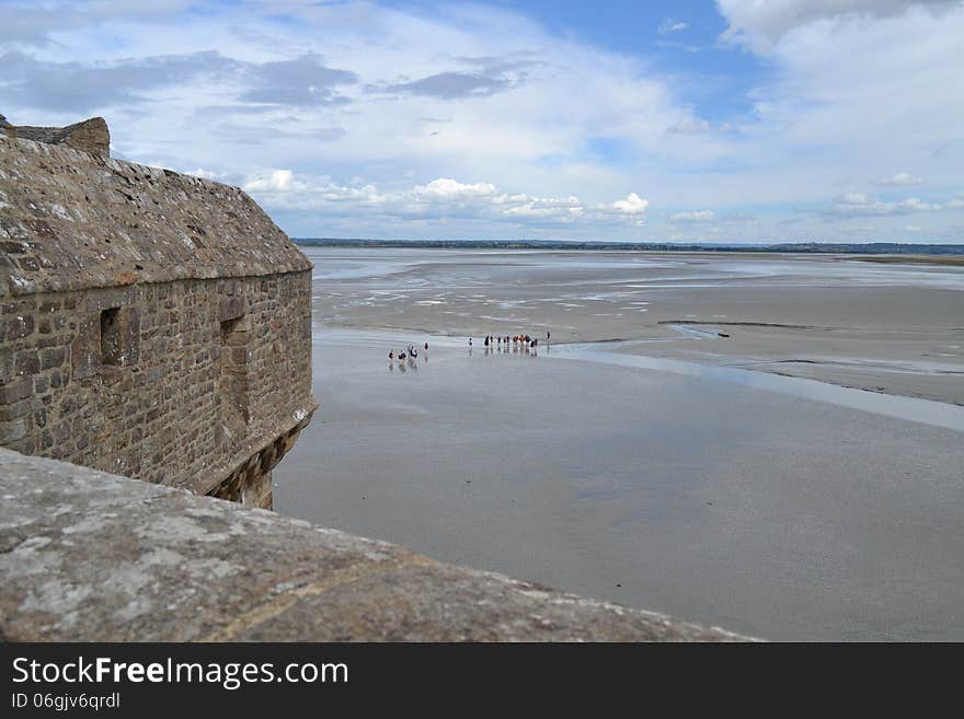 The City Wall And The View From Mont Saint Michel