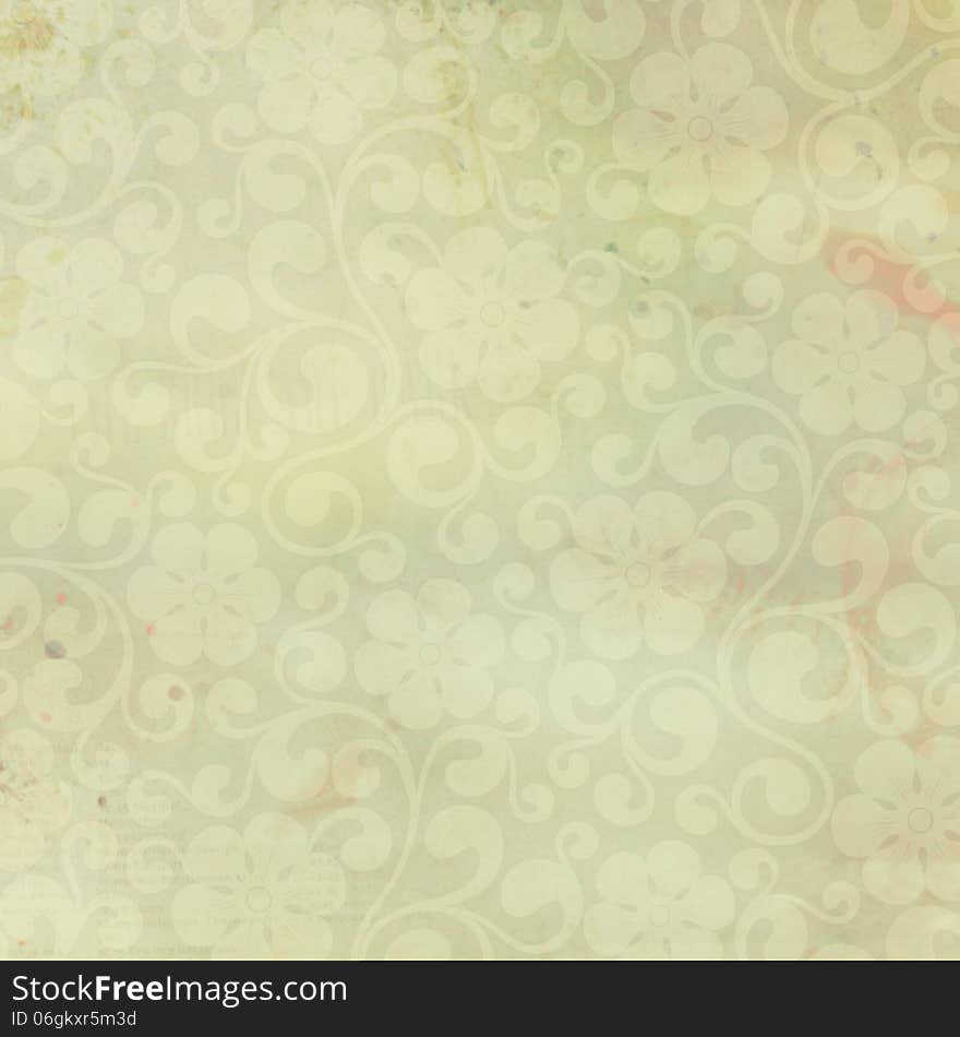 This is a square illustration of a background of swirls and flowers designed in warm colors. This is a square illustration of a background of swirls and flowers designed in warm colors.