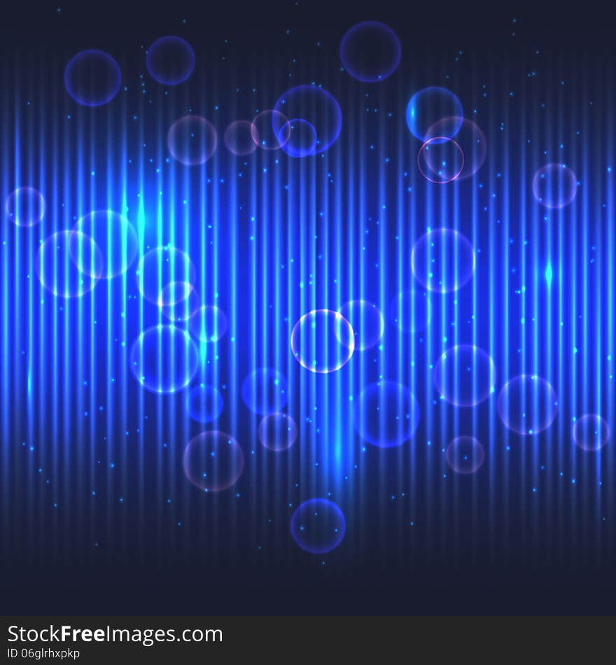 Abstract glowing blue vector background.