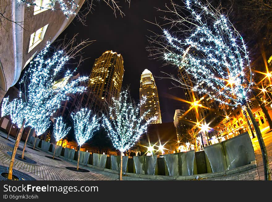 1st january, 2014, charlotte, nc, usa - nightlife around charlotte north carolina during holidays