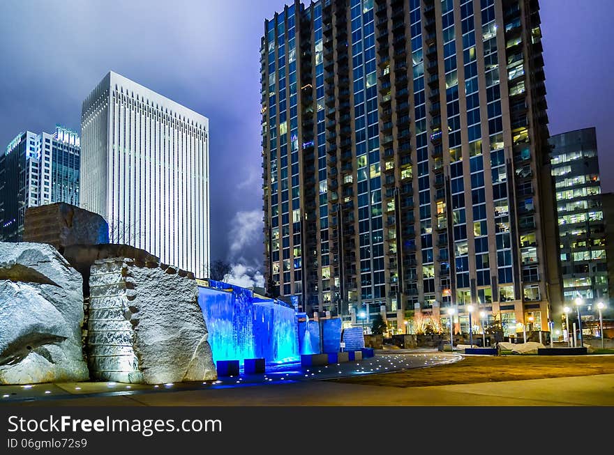 December 27, 2014, charlotte, nc, usa - charlotte skyline near romare bearden park