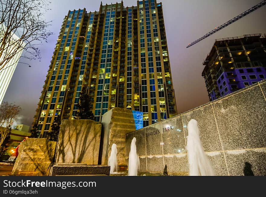 December 27, 2014, charlotte, nc, usa - charlotte skyline near romare bearden park