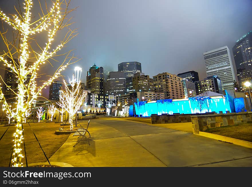 December 27, 2014, charlotte, nc, usa - charlotte skyline near romare bearden park