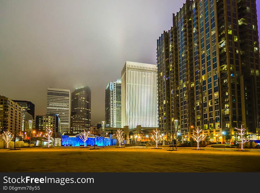 December 27, 2014, charlotte, nc, usa - charlotte skyline near romare bearden park