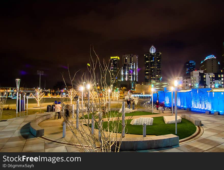 December 27, 2014, charlotte, nc, usa - charlotte skyline near romare bearden park