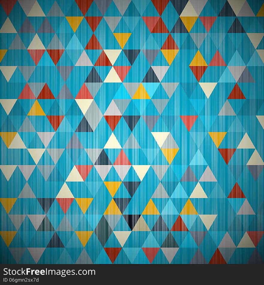 Blue Abstract Retro Textile Triangle Background