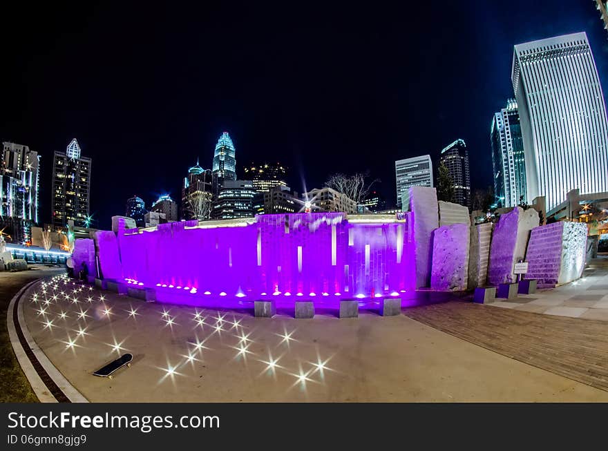 December 27, 2014, charlotte, nc, usa - charlotte skyline near romare bearden park