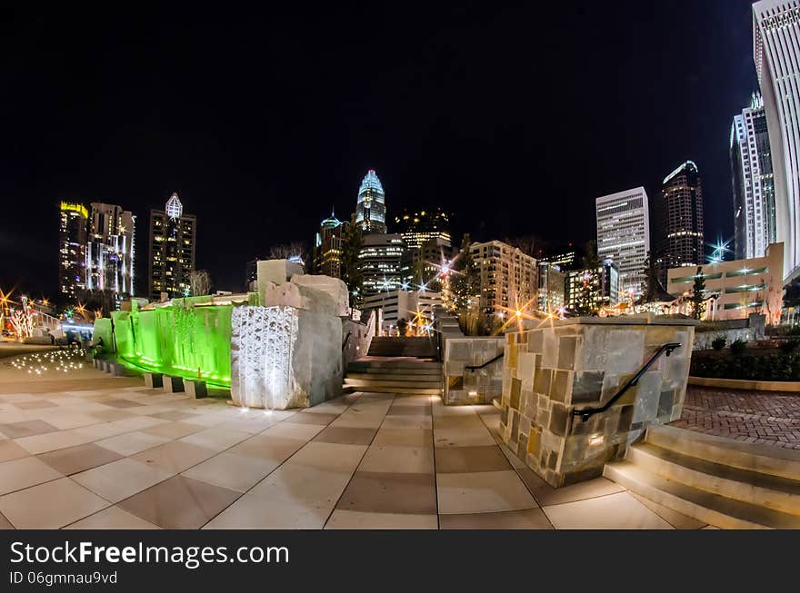 December 27, 2014, charlotte, nc, usa - charlotte skyline near romare bearden park