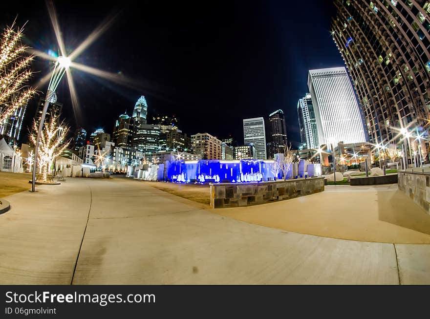 December 27, 2014, charlotte, nc, usa - charlotte skyline near romare bearden park