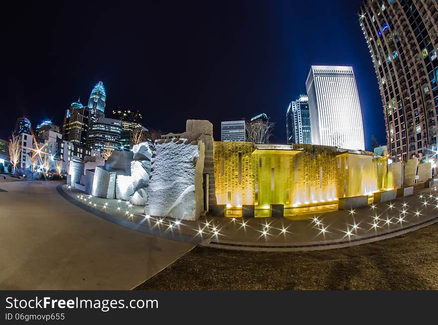 December 27, 2014, charlotte, nc, usa - charlotte skyline near romare bearden park