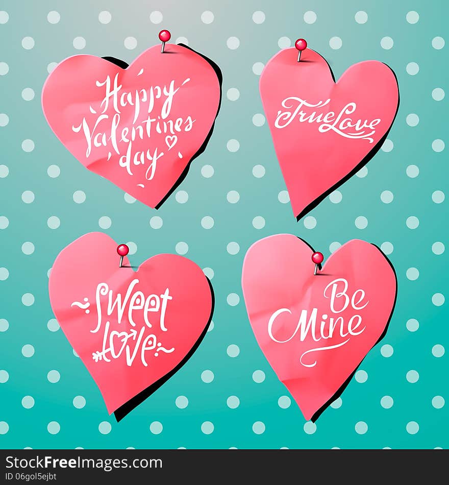 Valentine S Day Background With Paper Heart Shaped