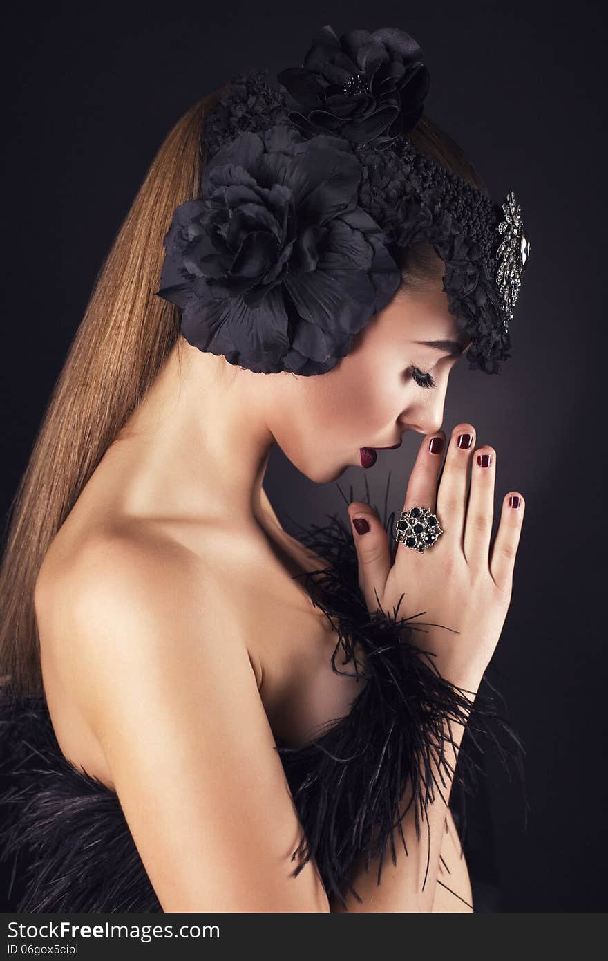 Beautiful model with hand made accessory. Beautiful model with hand made accessory