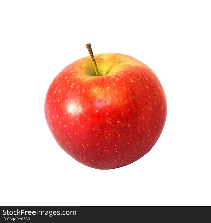 Tasty ripe apple on a white background. Tasty ripe apple on a white background