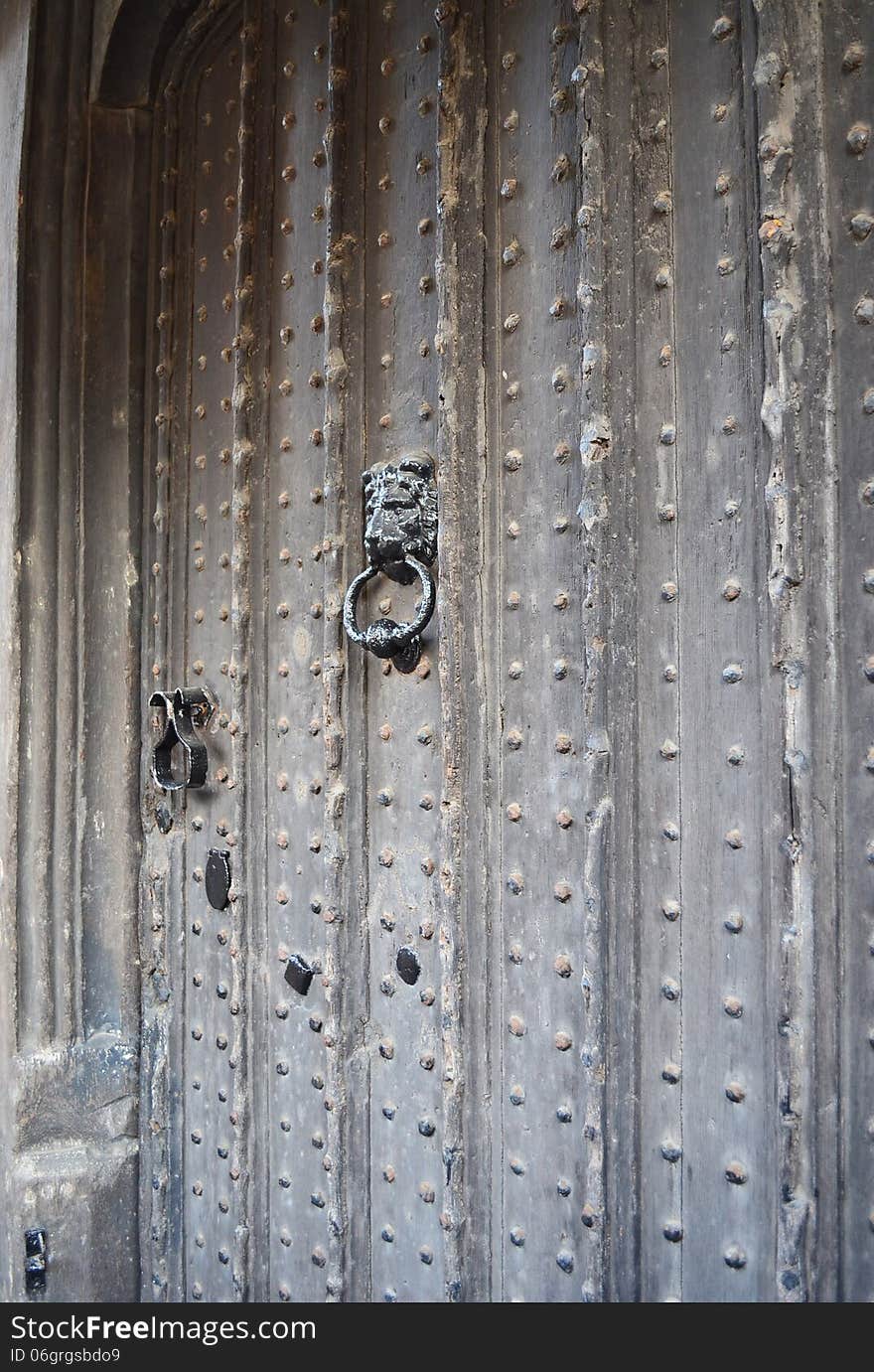 Old Tudor House Door with Knocker