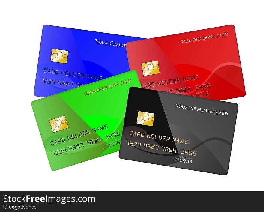 Set of credit cards