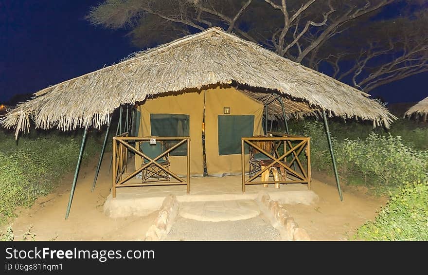 Safari camp in Kenya . Tent for dwelling. Safari camp in Kenya . Tent for dwelling.