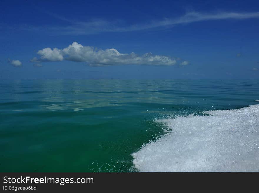 Wave From Motor On Water