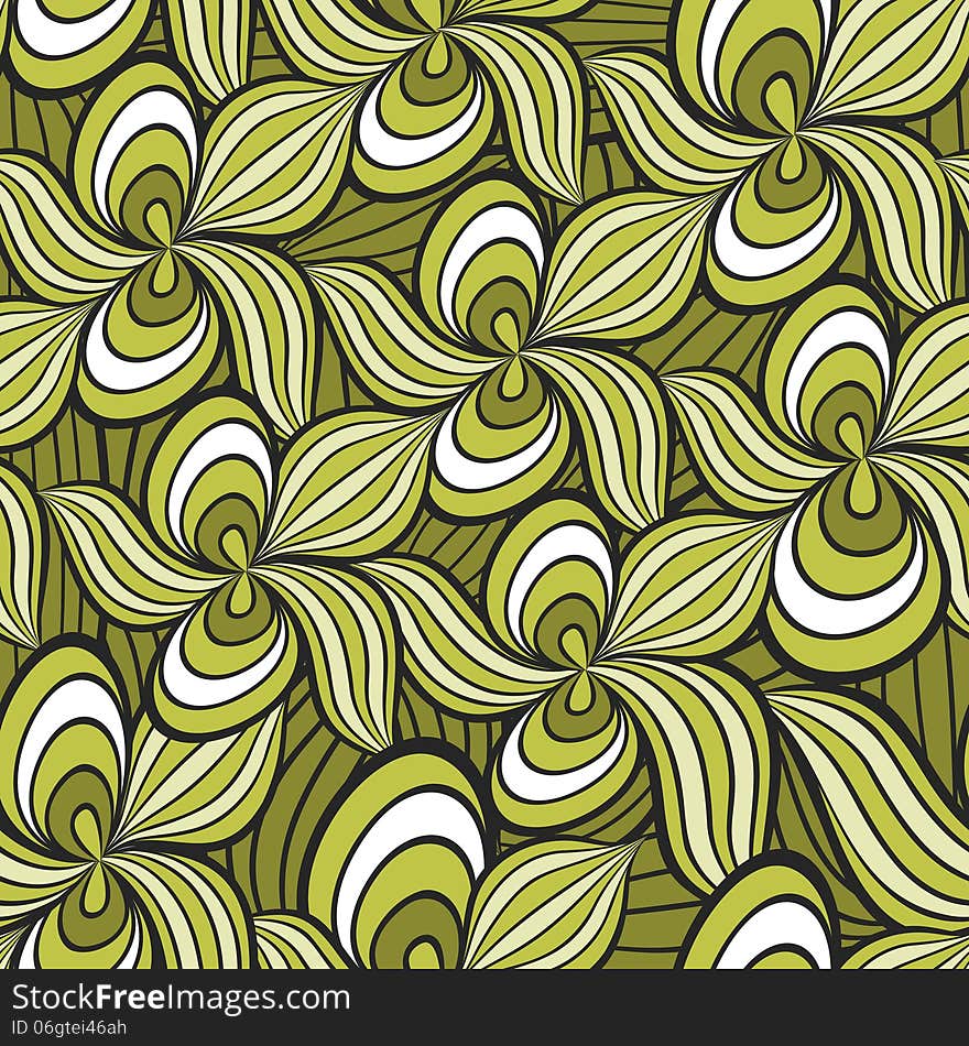 Seamless abstract floral pattern. The pattern can be repeated or tiled without any visible seams