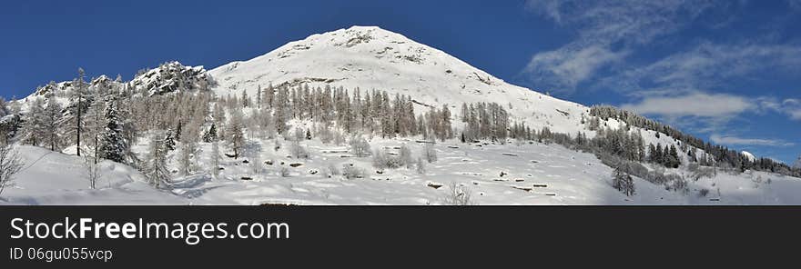 Valsesia Alps winter landscape, Otro view. Valsesia Alps winter landscape, Otro view