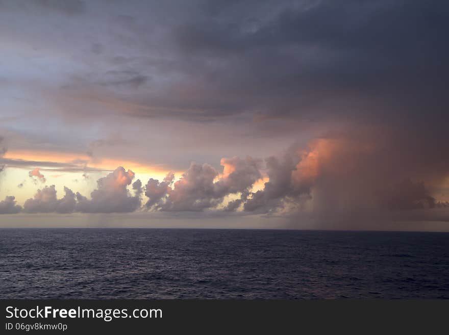 Rain Over The Atlantic Ocean.