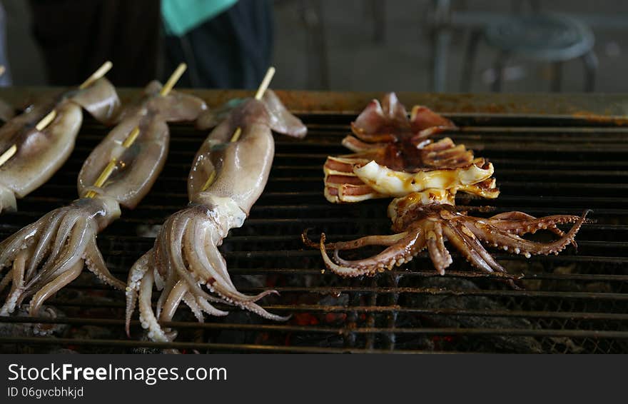 Grilled squid is one of Taiwan's snack. Grilled squid is one of Taiwan's snack.