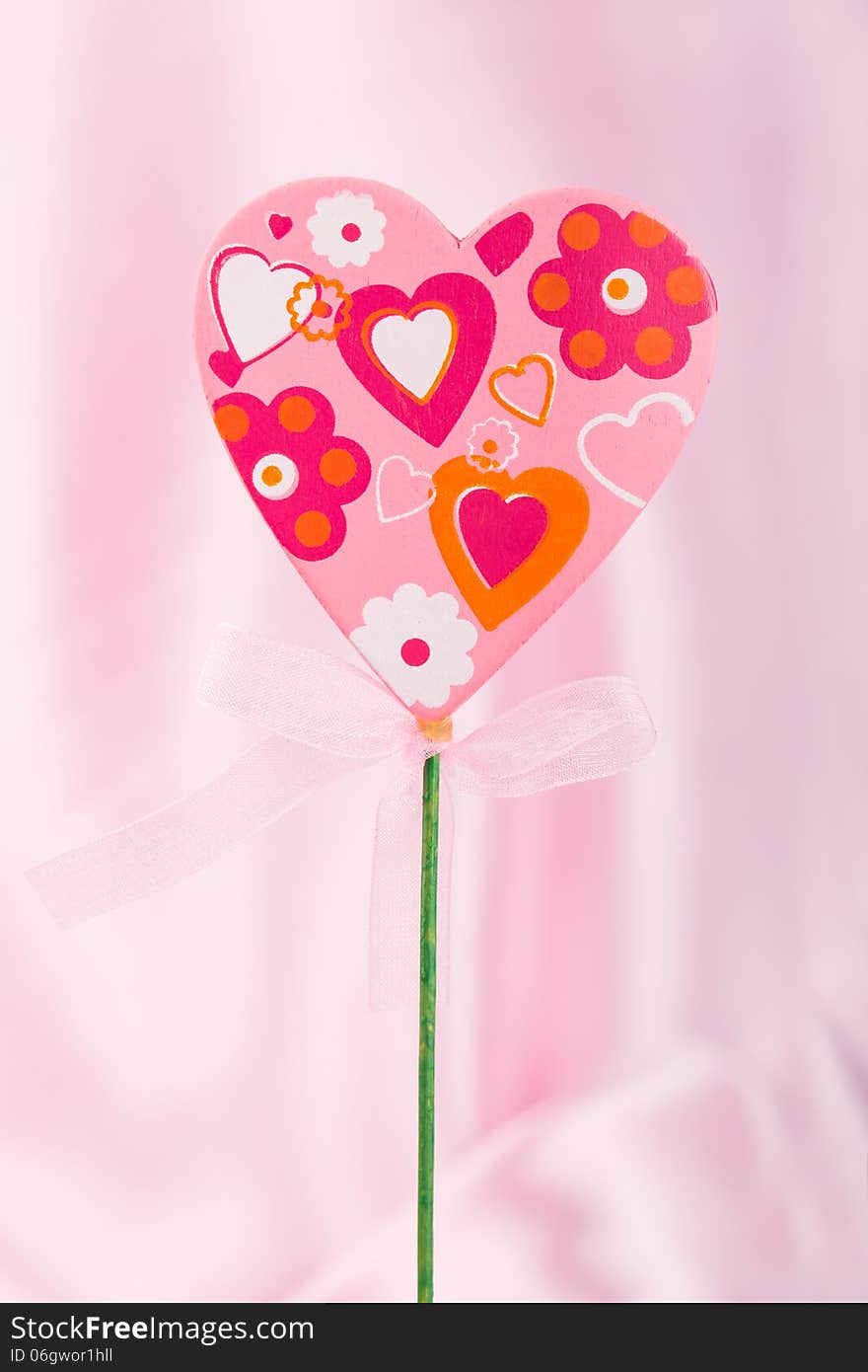 Pink handmade heart