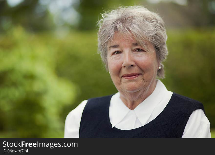 Senior woman smiling at the camera