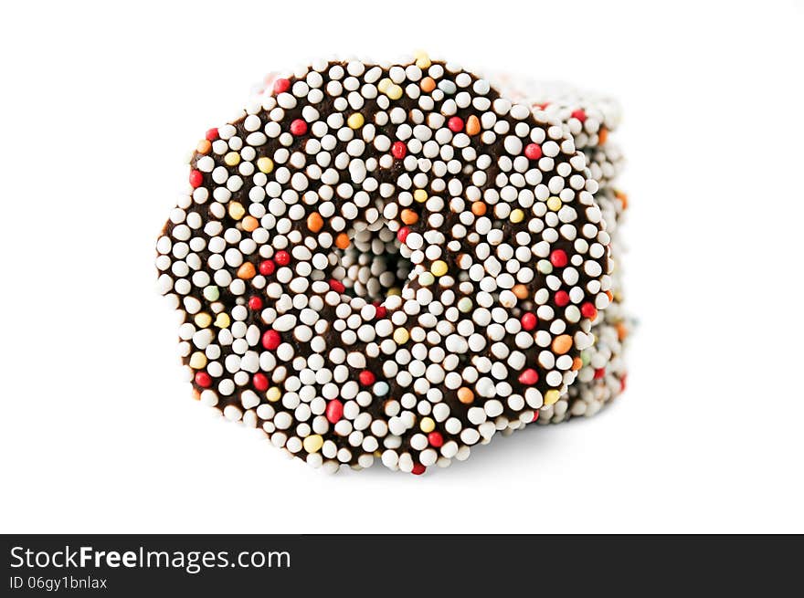 Chocolate cookies, cookies on a white background, chocolate dessert