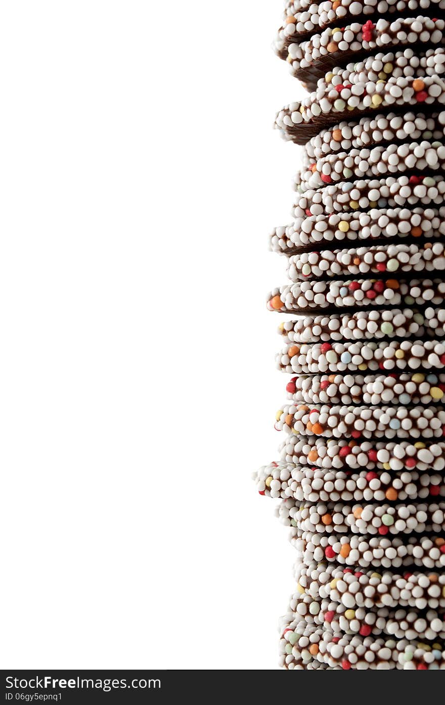 Chocolate cookies, cookies on a white background, chocolate dessert