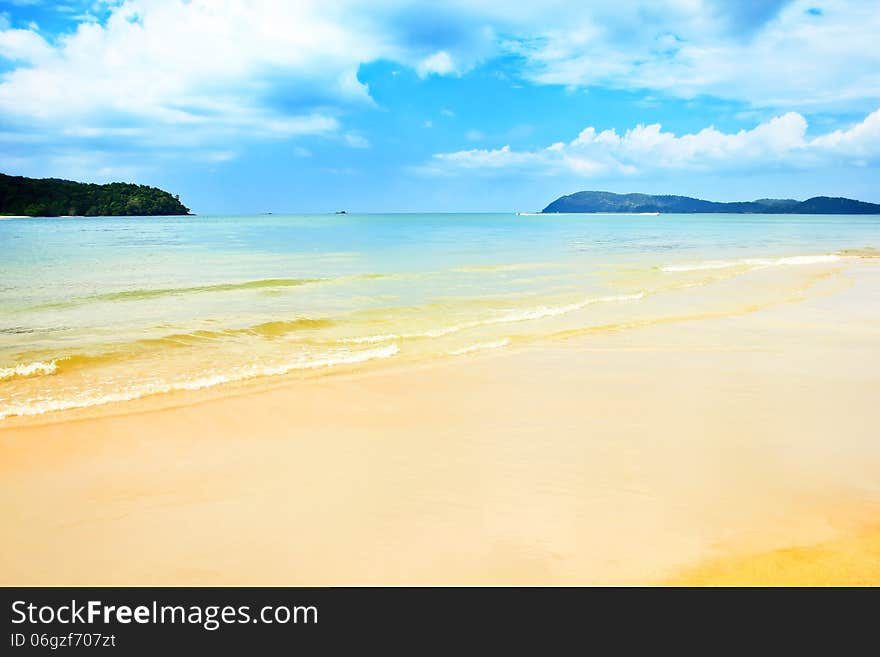 Beautiful beach tropical island nature background