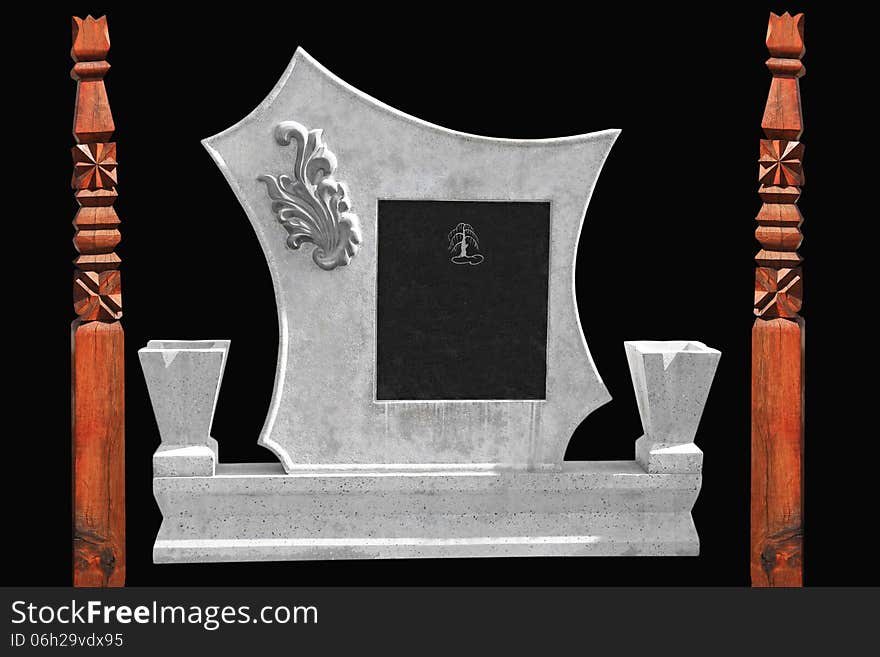 Tombstone isolated on a black background that can add a text. Tombstone isolated on a black background that can add a text