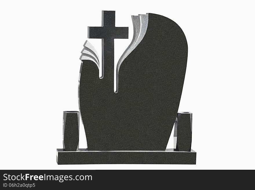 Tombstone isolated on a black background that can add a text. Tombstone isolated on a black background that can add a text