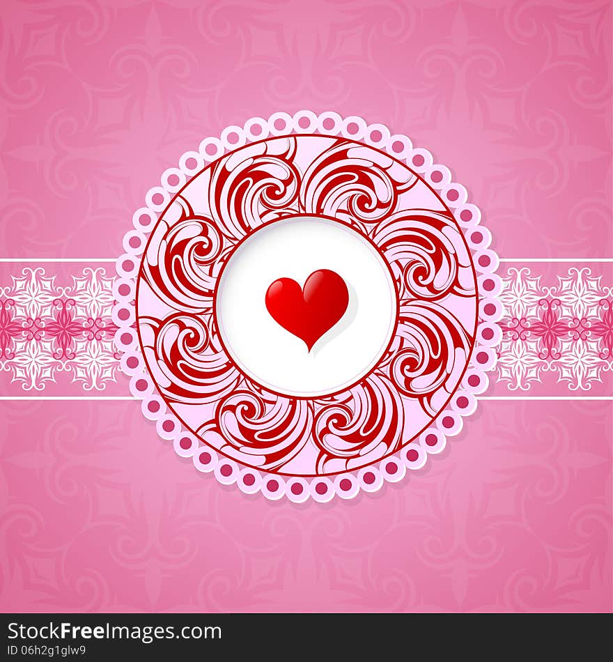 St. Valentines day greeting card template. EPS-10. St. Valentines day greeting card template. EPS-10