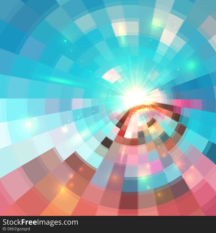 Blue shining bright tiled abstract vector background