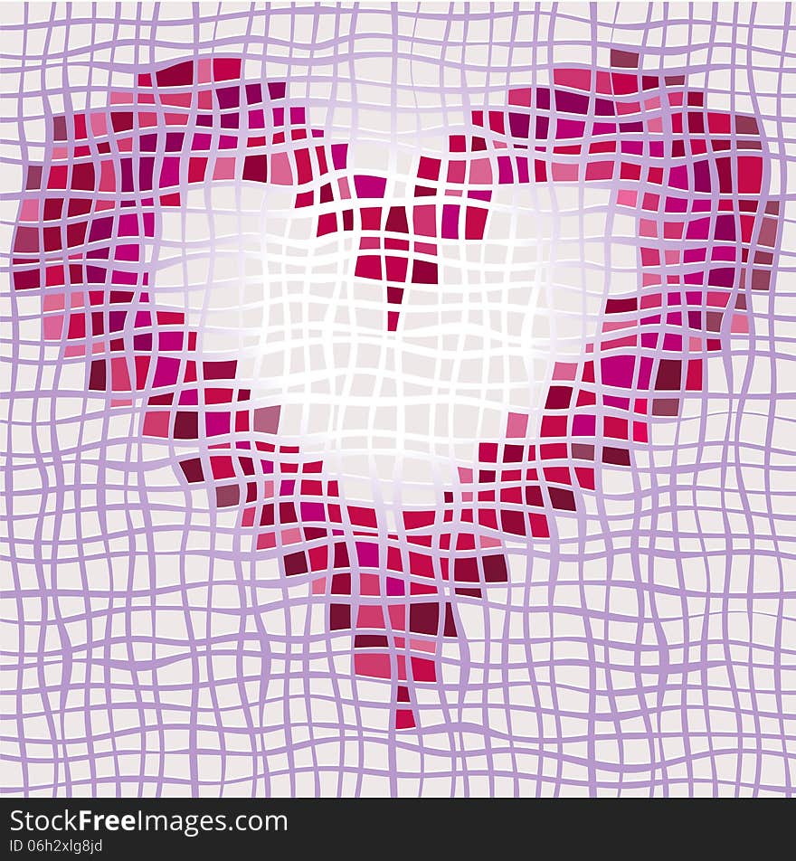 Background of heart with different textures, illustration. Background of heart with different textures, illustration.