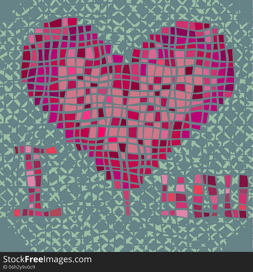 Valentines composition of the heart. Vector illustration.